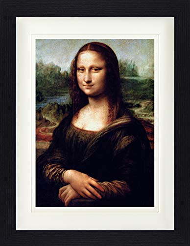 1art1 Leonardo Da Vinci Poster Mona Lisa Gerahmtes Bild Mit Edlem Passepartout | Wand-Bilder | Im Bilderrahmen 40x30 cm
