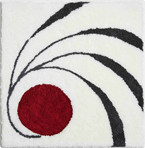Grund COLANI Exklusiver Designer Badteppich 100% Polyacryl, ultra soft, rutschfest, ÖKO-TEX-zertifiziert, 5 Jahre Garantie, Colani 18, WC-Vorlage o.A. 60x60 cm, weiss, Weiß