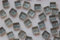 100 St. Softglas- Mosaiksteine Glitzer 1x1cm silbergrau Glitter Mosaik ca. 85g