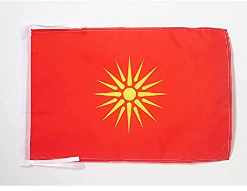 AZ FLAG Macedonia Old Flag 45x30 cm 100D Polyester Cords | Indoor and outdoor use Macedonian 12x18 in decorative flag double stitched seams and reinforced edges with ties