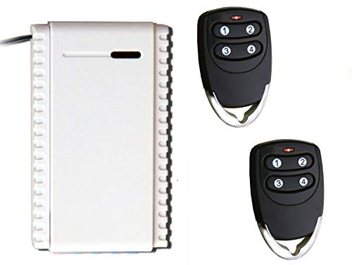 Juego receptor + 2 mandos rolling code 433,92 MHz receptor 1 canal NO-C-NC universal 12-24 V + radiomando 3 canales