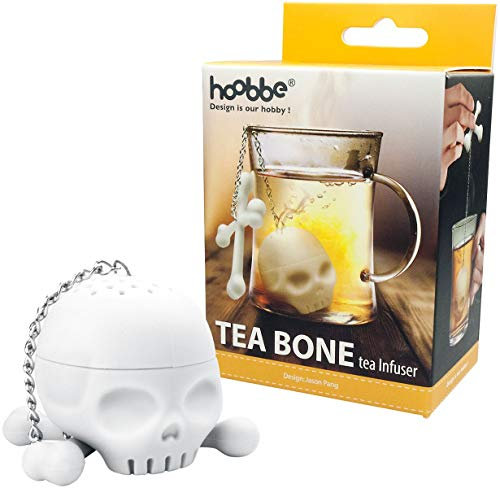 Hoobbe Totenkopf-13215 Tee-Ei Totenkopf, Silikon, Weiß, Standard