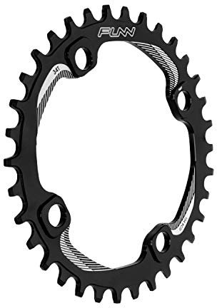 Funn Solo Narrow Wide Kettenblatt für 9 10 11 12 Gang Kette, passend für Kurbelgarnitur mit 104mm BCD Schnittstelle, Einzelgeschwindigkeits-Kettenblatt (34 Zähne, Schwarz)