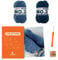 myboshi Häkelset Socken Shimanto, Häkelset für Anfänger, inkl. No.2 Wolle, Häkelnadel und Anleitung, Label, Häkelpaket, 85% Baumwolle, 15% Kapok Blau mit Häkelnadel