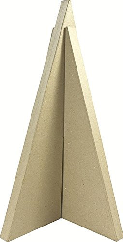 Decopatch Décopatch NO031C Weihnachtsbaum (aus Pappmaché zum Verzieren und Personalisieren, abstrakt, modern, ideal für Hausdeko, 39 x 39 x 50,5 cm) 1 Stück kartonbraun