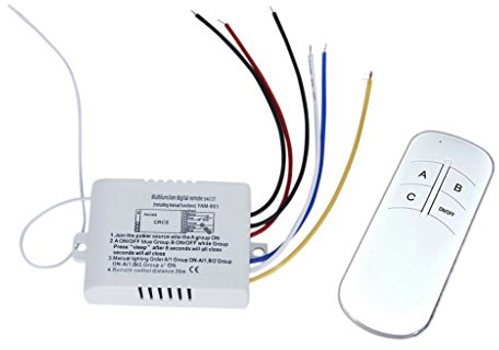 NAMVO Wall Switch and Remote Control 3-Way ON/Off Light Digital Wireless Switch 200V-245V Digital Light Radio