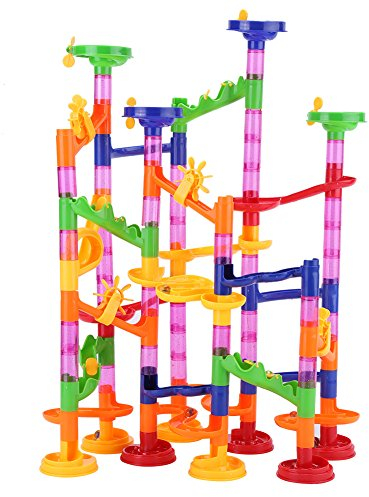 105 Pezzi Circuiti di Sfera Rampa da Corsa Pista in Plastica Labirinto Sfere Scivolo a Sfere Gioco di Costruzione Giocoso Educativo per Bambini Ragazze Ragazzi 3 Anni +