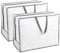 ZOLLNER 2er Set Betttasche/Aufbewahrungstasche, weiß grau, ca. 65x25x50 cm