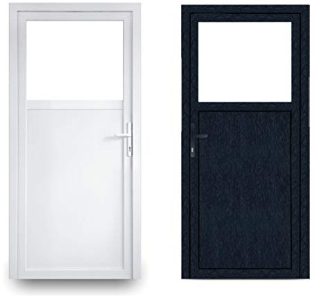EcoLine Nebentür - Nebeneingangstür - Tür - 2-Fach, 1/3 Glas, 2/3 Füllung, außenöffnend innen: weiß/außen: anthrazit BxH: 900 x 1900 mm DIN Rechts