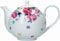 Mikasa Clovelly - Tetera blanca con lunares multicolor y diseño floral, porcelana, 1 litro, color blanco