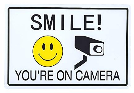 dojune - Smile You're On Camera Schild Videoüberwachung Warnschilder für Zuhause