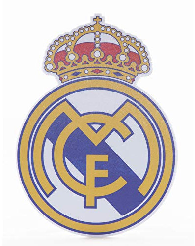 FRIENDLY LICENSE Real Madrid - Alfombrilla para Ratón - Forma y Colores del Escudo del Club - Base de Goma Antideslizante - Revestimiento Impermeable - Producto Oficial del Equipo