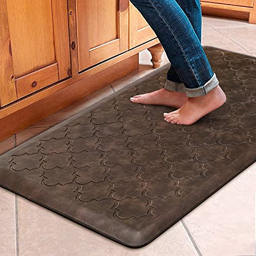 Wiselife Küchenmatte, gepolstert, Anti-Ermüdungs-Matte, 43,9 x 99,1 cm, dick, rutschfest, wasserdicht, Küchenteppiche und -matten, robuster PVC-Schaumstoff-Stehmatte für Küche, Boden, Zuhause,