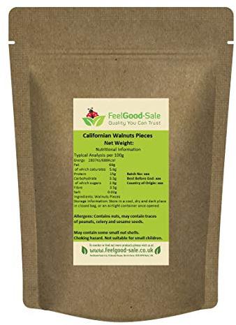 1kg Californian Walnuts Nibbed/Chopped Small Pieces (4-8mm) Great For Baking/Cooking