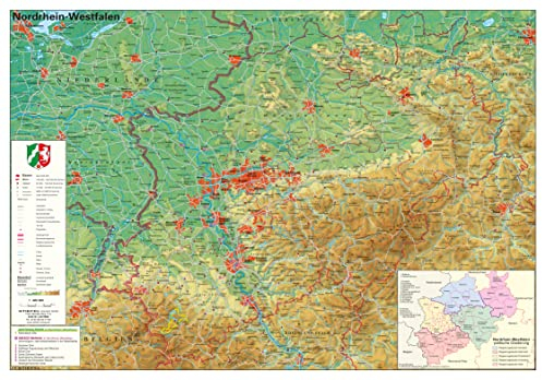 Nordrhein-Westfalen physisch Papierposter NEUE AUFLAGE