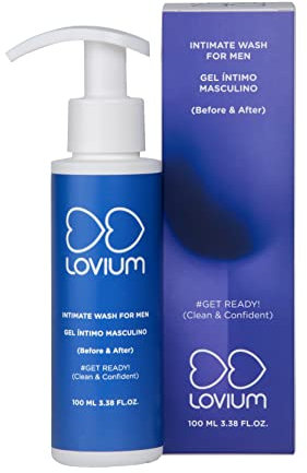 LOVIUM - Get Intime pour Homme - Pour l'Hygiène Intime pour Homme - Aide à Renforcer la Barrière Cutanée - Savon Intime Vegan avec Effet Hydratant et Rafraîchissant - 100 ml