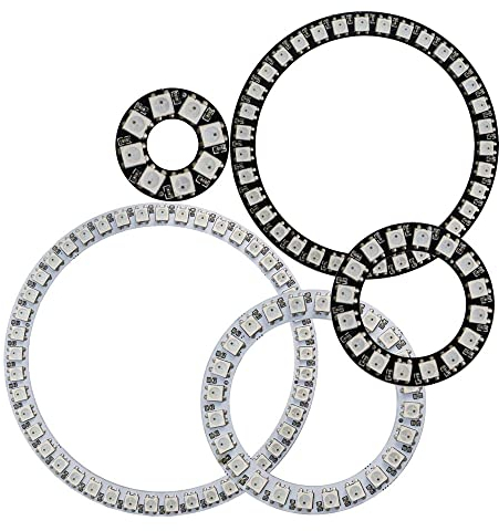 WS2812B Ring, individuell anpassbar, 8/16/24/35/45 LED WS2812 IC Integriertes Modul Kreis Farbe DC 5 V (8 LEDs, Schwarz)