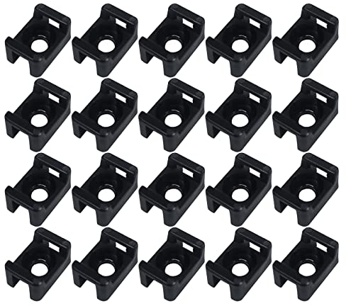 Base in nylon con montaggio a vite per fascette fermacavi a sella per cavi e cavi (200)