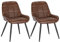 WOLTU Esszimmerstühle 2er Set, Polsterstuhl Kunstleder, Küchenstuhl gepolstert, Akzentstuhl für Wohnzimmer Schlafzimmer Küche, ergonomischer Stuhl mit Rückenlehne, Braun, BH332br-2