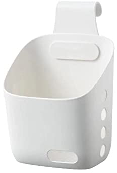 FIYSON 3 Stk Hängekorbe Organizer,Aufbewahrungskorb zum Aufhängen , Badezimmer Duschkorb zum Aufhängen mit Haken Ablaufloch, Aufbewahrungskörbe Organizer für Küche, Bad, Kleiderschrank (Weiß,Klein)