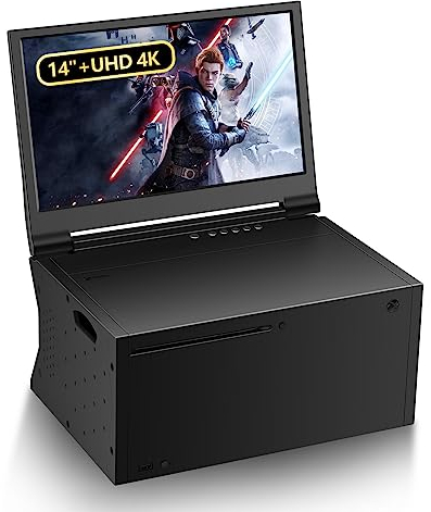 G-STORY Monitor portatile da 14'' monitor da gioco portatile 4K con schermo IPS per Xbox Series X (non incluso) con due HDMI, HDR, Freesync, modalità di gioco, monitor da viaggio per Xbox Series X