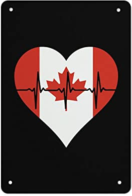 30 x 20 cm Love Canada Herzschlag Blechschild Vintage Poster Malerei Metallbild Eisen Schilder für Zuhause Wand Bar Dekor