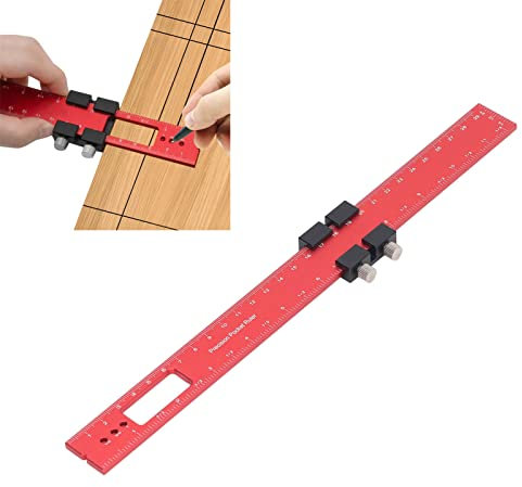 Anreißlineal 300mm rostfrei für Holzbearbeitung mit Rille und Stopper