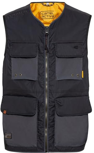 camel active Herren Weste mit aufgesetzten Taschen Dunkelblau, menswear-48