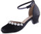 EIGHT KM Scarpe Mary Jane con Tacco Alto da Ragazza Principessa per Matrimonio e Festa EKM7033 Seta Liscia Lucida perlacea Nero Taglia EU 26
