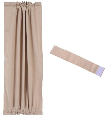 PATIKIL Rideau Occultant pour Porte 25 Largeur x 40 Longueur Demi-Rideau pour Porte-Fenêtre Française Isolant Thermique avec Attache Réglable, pour Cuisine Maison, 1 Panneau, Beige