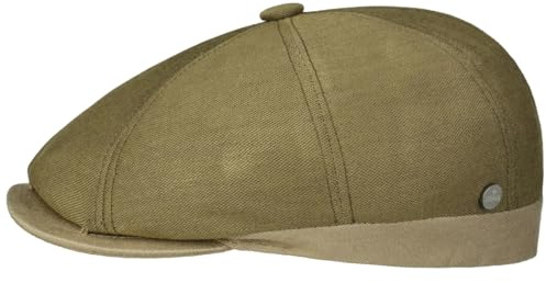 LIERYS Twotone Flatcap Sportiv Legerer Schiebermütze mit Bambusfasern Made in Italy Herren Frühjahr Sommer Oliv L (58-59 cm)