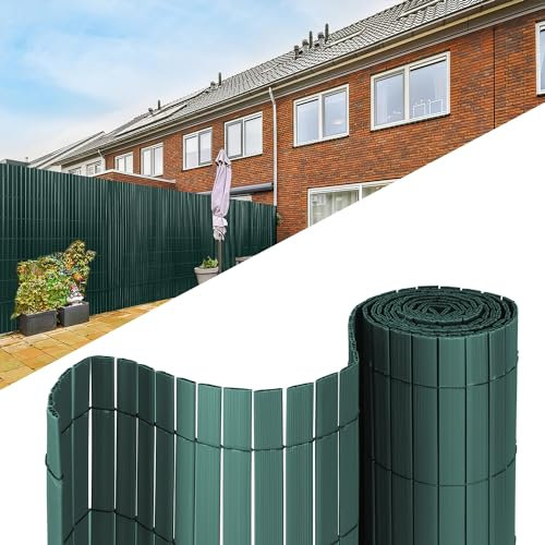 Tubiaz Brise-vue en PVC - 80 x 300 cm - Brise-vue dans le jardin - Avec renfort interne en forme de W - Résistant aux intempéries - Pour balcon, jardin et terrasse - Avec serre-câbles - Vert