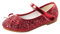 UK 11 Little Toddler Girls Glitter Dress Shoes Clearance Ballerina Ballet Flats Kids Mary Janes #B_Red
