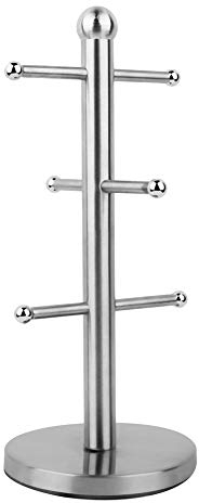 Klanata Soporte Organizador De Tazas De Té, Soporte Euro 6, Estante Para Tazas De Acero Inoxidable Y Aleación, Forma De árbol Para Mostrador De Cocina, Gabinete Y Cafetería