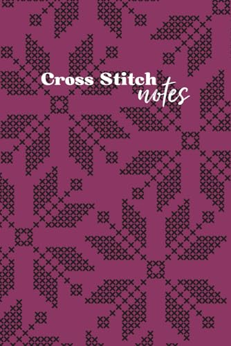 Cross Stitch Lined Journal Notebook: Purple Pattern Cute Journal for Women
