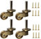 Schwerlastrollen Set mit 4 Transportrollen, Lenkrollen, 25 mm, antike Vintage-Rollen aus poliertem Messing, Lenkrollen, Möbelrollen aus massivem Messing, for Möbel, Schränke, Sofas, Rollwagen, Stühle,
