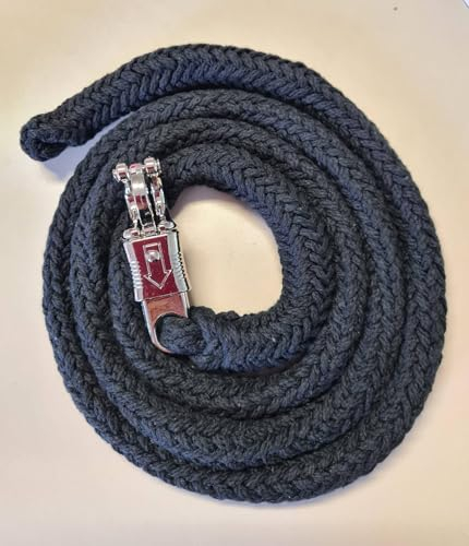 Jumbo Führstrick mit Panikhaken Silber, schwarz, 3m