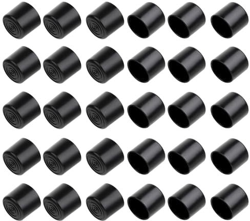 30 Pcs Chair Leg Caps Leg Caps Tips 25mm 1 Inch Chair Leg Floor Protectors Non-Slip Round Furniture Feet Caps Black Furniture Leg Covers for Patio Indoor Rubber End Caps Prevent Floor Scratches