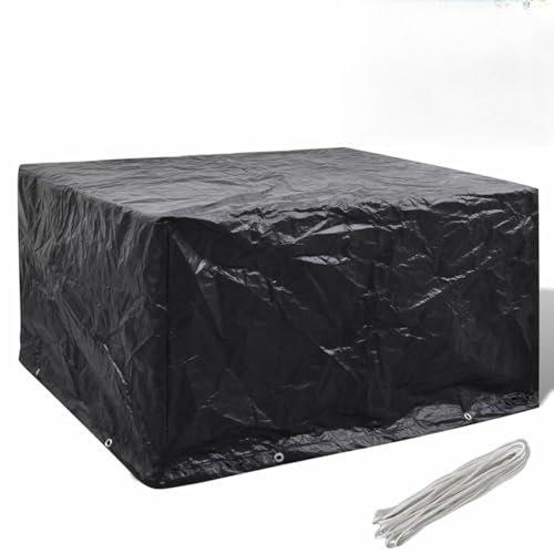 Homgoday Gartenmöbel-Abdeckung Schutzhülle Gartenmöbel Abdeckung für Gartenmöbel Wasserdicht Schutzhülle Abdeckplane für Möbelsets Sitzgruppe 8 Ösen 172x113x73 cm