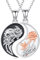 OHAYOO Yin Yang Halskette 925 Sterling Silber Yin Yang Anhänger Kette Partnerketten für Sie und Ihn Yin Yang Schmuck Geschenke für Damen Herren Couple (Totenkopf und Rose)