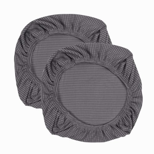 Yikko Elastic Stretch Spandex Stuhl Sitzbezüge Schonbezüge Waschbare Passform für Bürostühle, Esszimmerstühle, Bar Hochzeitsfeier Dekor (2, Grau)