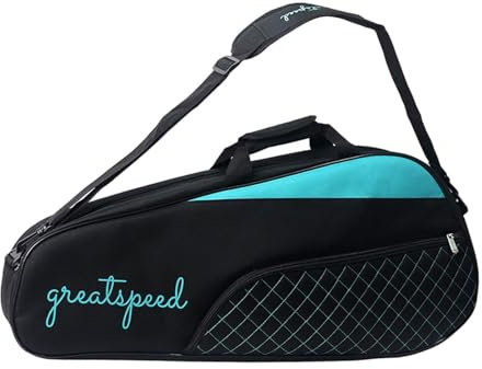 Amagogo Badminton-Schlägertasche, Schläger-Tragetasche, Mehrzweck-Outdoor-Sport-Tennistasche mit abnehmbarem, verstellbarem Schultergurt, Schwarz