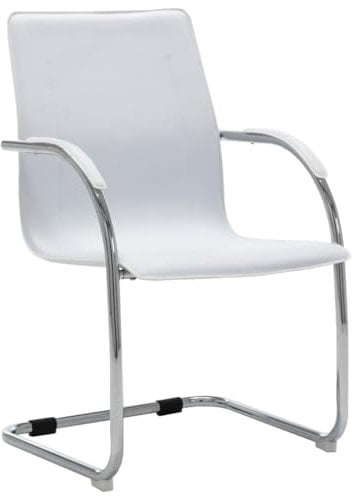 HEFZGDB Freischwinger Bürostuhl Weiß Kunstleder Sonnenliege Gartenstühle Balkonstuhl Geeignet für Garten, Terrasse, Pool.