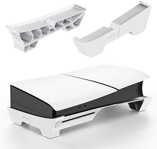 YUYUEMI Supporto orizzontale per PS5, stabile, base di raffreddamento per Sony PS5 Pro/PS5 Slim Disc e console digitale Edition, accessori per supporto, bianco