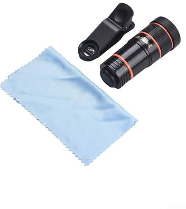 HomeVortex Smartphones avec objectif macro, téléobjectif de téléphone portable, zoom externe, pour photographie de voyage (noir)