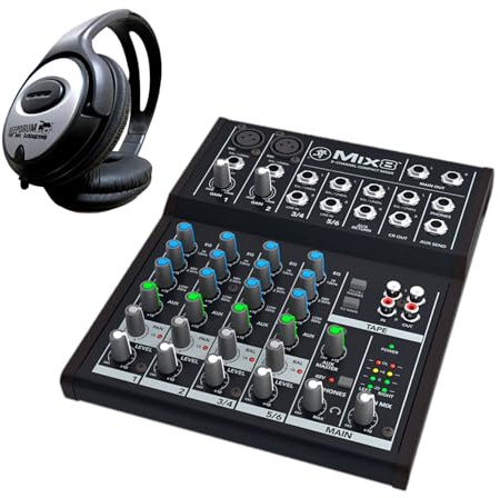 Mackie Mix8 kompakter 8-Kanal Analog-Mixer Mischpult mit keepdrum Kopfhörer