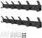Kleiderhaken Wand, 2 Stück Garderobenhaken mit 6 Haken, Kleiderhaken Metall, Hakenleiste Garderobe für Schlafzimmer Bad Küche Garderobe Garderobenleiste Wandgarderobe (Schwarz)