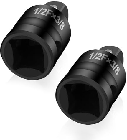 1/2 to 3/8 Socket Adapter Set - TRACOMPAN 2Pcs Impact Driver Adapter | 1/2 & 3/8 Driver Conversions for Wrenches