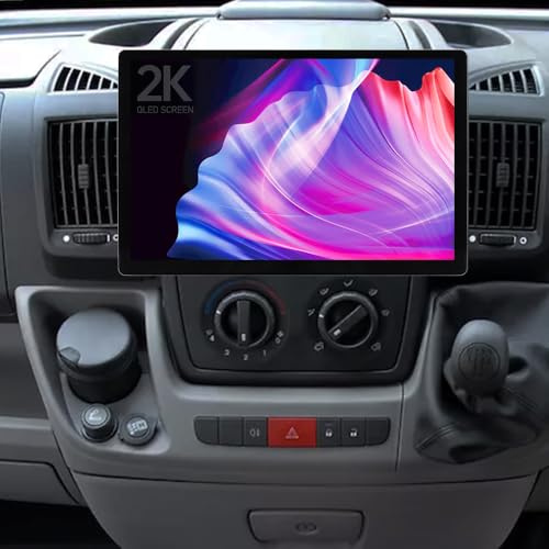 ACAVICA 13.1” QLED Car Stereo Android 15 for 1-Din Fiat Ducato Peugeot Boxer Citroen Jumper Relay 2007–2023, Wireless CarPlay Android Auto, Octa Core 4+64GB, 4G LTE GPS Navi, Bluetooth, DSP, FM/RDS
