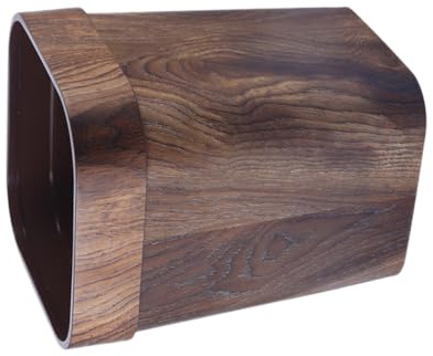 Toyvian Vintage Imitation Wood Grain Trash Can with Bag Fixing Ring Plastic Dustbin for Kitchen Bathroom Living Bedroom Stylish Household Waste Bin for Towels Documents Multi-scene Use